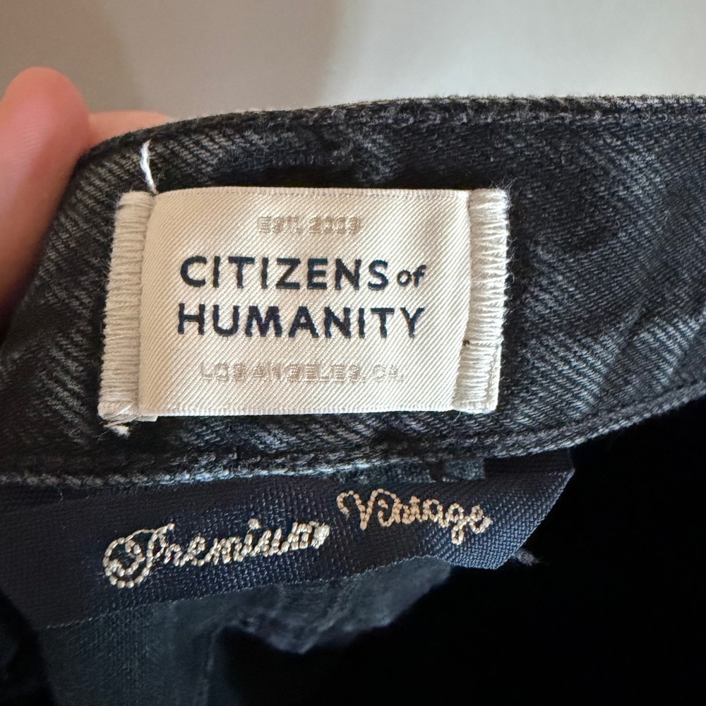 Citizens of Humanity Emery Crop jeans 27 button fly black denim casual wide leg - Picture 5 of 8